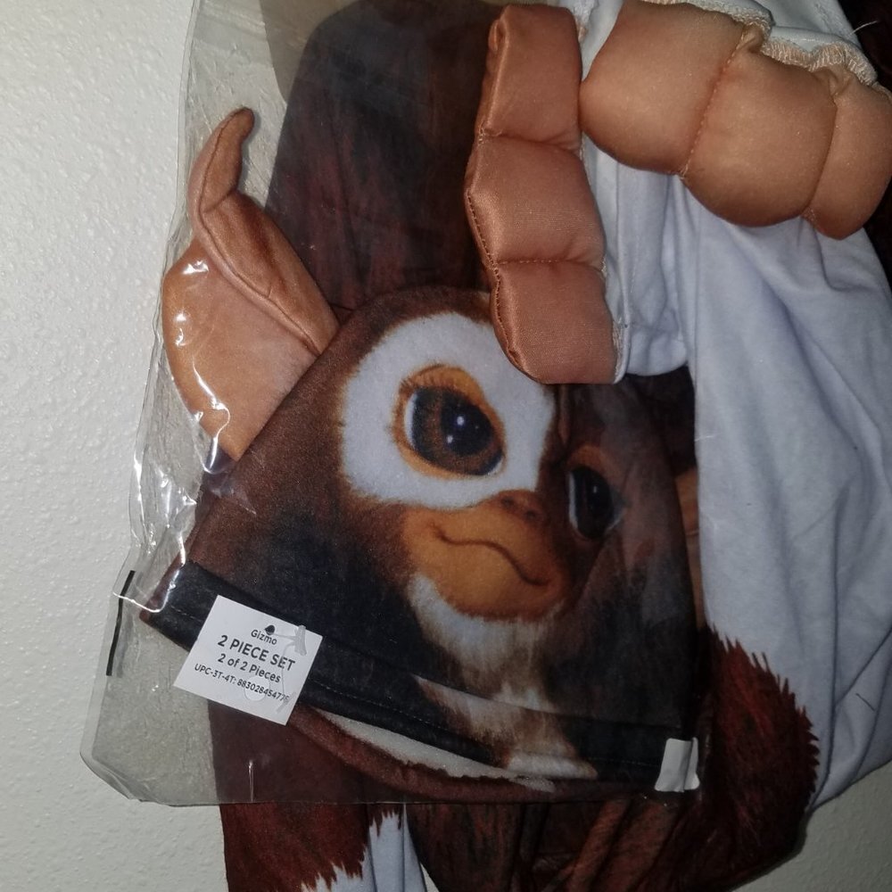 NEW Gizmo Gremlins Halloween Costume Toddler 3T/4T Jumpsuit Headpiece - Picture 7 of 8